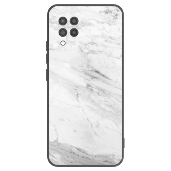 Picasee silikonový černý obal pro Samsung Galaxy A42 A426B - White marble
