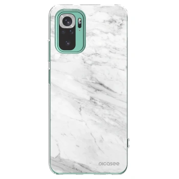 Picasee silikonový průhledný obal pro Xiaomi Redmi Note 10 Pro - White marble