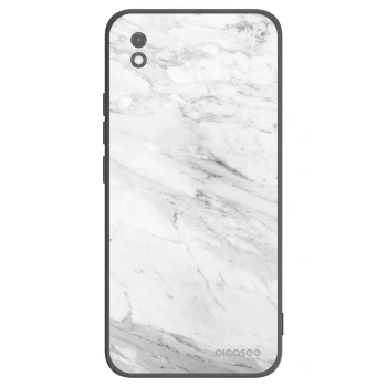 Picasee silikonový černý obal pro Xiaomi Redmi 9AT - White marble