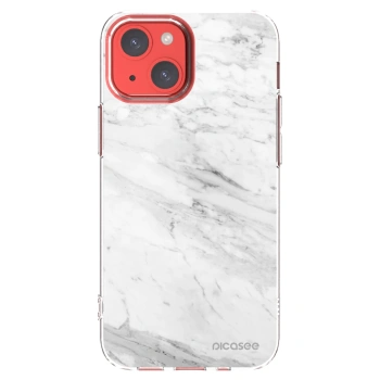 Picasee silikonový průhledný obal pro Apple iPhone 13 mini - White marble