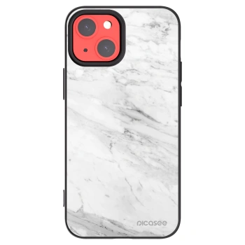 Picasee silikonový černý obal pro Apple iPhone 13 mini - White marble