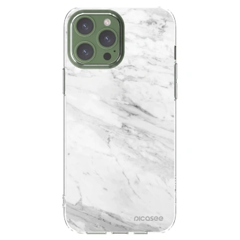 Picasee silikonový průhledný obal pro Apple iPhone 13 Pro Max - White marble