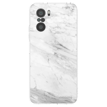 Picasee silikonový průhledný obal pro Xiaomi Poco F3 - White marble