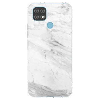 Picasee silikonový průhledný obal pro Realme C21 - White marble