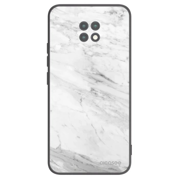 Picasee silikonový černý obal pro Xiaomi Redmi Note 9T - White marble
