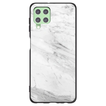 Picasee silikonový černý obal pro Samsung Galaxy A22 A225F 4G - White marble