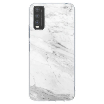 Picasee silikonový průhledný obal pro Vivo Y20s - White marble