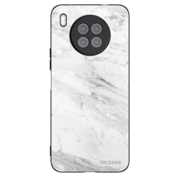 Picasee silikonový černý obal pro Huawei Nova 8i - White marble