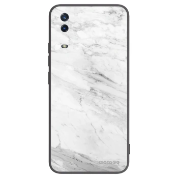 Picasee silikonový černý obal pro Vivo Y11s - White marble