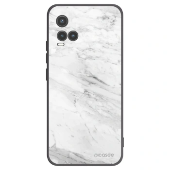 Picasee silikonový černý obal pro Vivo Y33s - White marble