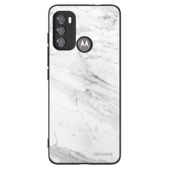 Picasee silikonový černý obal pro Motorola Moto G60 - White marble