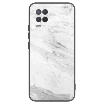 Picasee silikonový černý obal pro Realme 8 5G - White marble