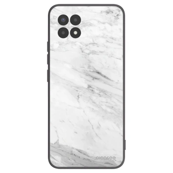 Picasee silikonový černý obal pro Realme 8i - White marble