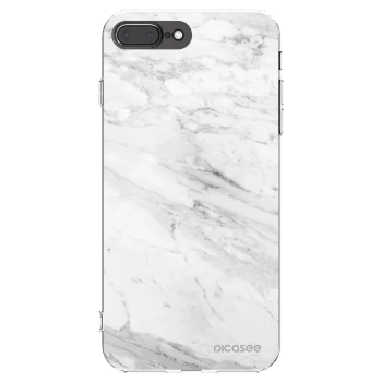 Picasee silikonový průhledný obal pro Apple iPhone 7 Plus - White marble