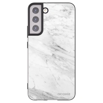 Picasee silikonový černý obal pro Samsung Galaxy S22+ 5G - White marble