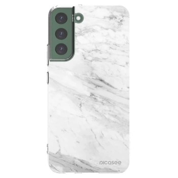 Picasee silikonový průhledný obal pro Samsung Galaxy S22+ 5G - White marble