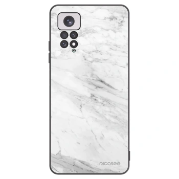 Picasee silikonový černý obal pro Xiaomi Redmi Note 11 - White marble