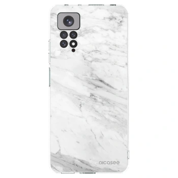 Picasee silikonový průhledný obal pro Xiaomi Redmi Note 11 - White marble