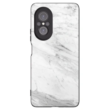 Picasee silikonový černý obal pro Huawei Nova 9 SE - White marble
