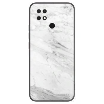 Picasee silikonový černý obal pro Xiaomi Redmi 10C - White marble