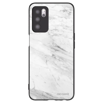Picasee silikonový černý obal pro OPPO A16s - White marble