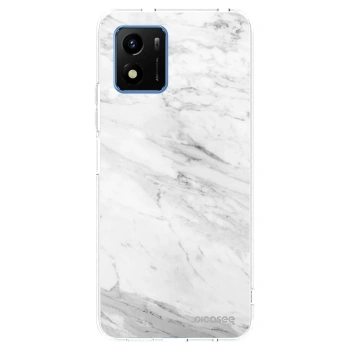 Picasee silikonový průhledný obal pro Vivo Y01 - White marble