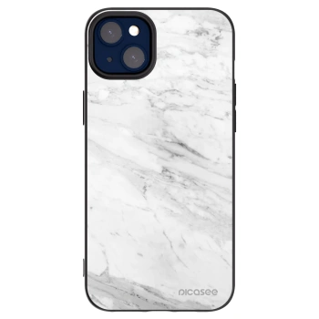 Picasee silikonový černý obal pro Apple iPhone 14 Plus - White marble