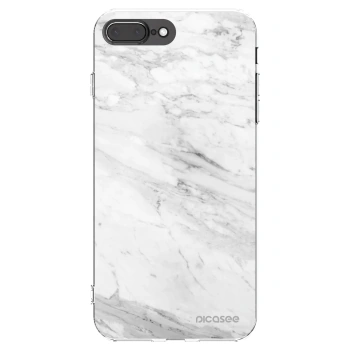Picasee silikonový průhledný obal pro Apple iPhone 8 Plus - White marble