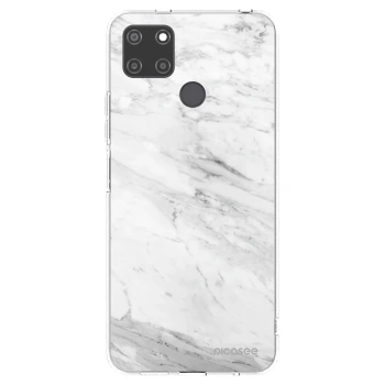 Picasee silikonový průhledný obal pro Realme C21Y - White marble
