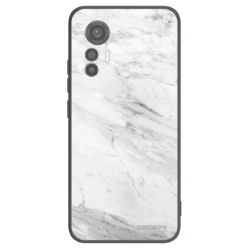 Picasee silikonový černý obal pro Xiaomi 12 Lite - White marble
