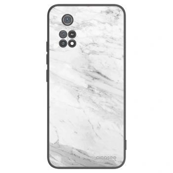 Picasee silikonový černý obal pro Xiaomi Poco M4 Pro - White marble