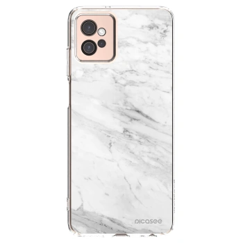 Picasee silikonový průhledný obal pro Motorola Moto G32 - White marble
