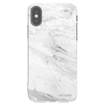 Picasee silikonový průhledný obal pro Apple iPhone X/XS - White marble