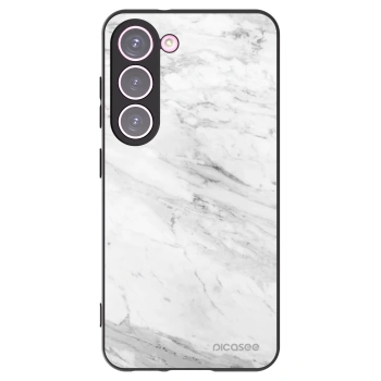 Picasee silikonový černý obal pro Samsung Galaxy S23 5G - White marble