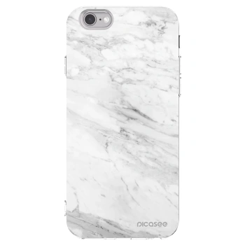 Picasee silikonový průhledný obal pro Apple iPhone 6/6S - White marble