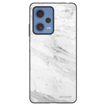 Picasee silikonový černý obal pro Xiaomi Redmi Note 12 Pro 5G - White marble