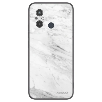 Picasee silikonový černý obal pro Xiaomi Redmi 12C - White marble