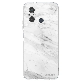 Picasee silikonový průhledný obal pro Xiaomi Redmi 12C - White marble