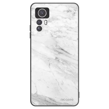 Picasee silikonový černý obal pro Xiaomi Redmi Note 12S - White marble