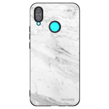 Picasee silikonový černý obal pro Huawei Nova 3 - White marble