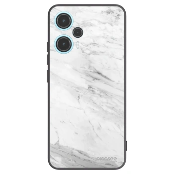 Picasee silikonový černý obal pro Xiaomi Poco F5 - White marble