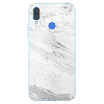 Picasee silikonový průhledný obal pro Huawei Nova 3 - White marble