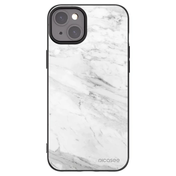 Picasee silikonový černý obal pro Apple iPhone 15 Plus - White marble