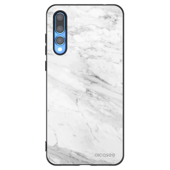 Picasee silikonový černý obal pro Huawei P20 Pro - White marble