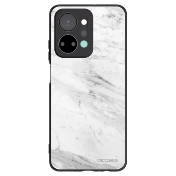 Picasee silikonový černý obal pro Honor X7a - White marble