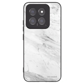 Picasee silikonový černý obal pro Xiaomi 14 - White marble