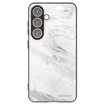 Picasee silikonový černý obal pro Samsung Galaxy S24 S921B 5G - White marble