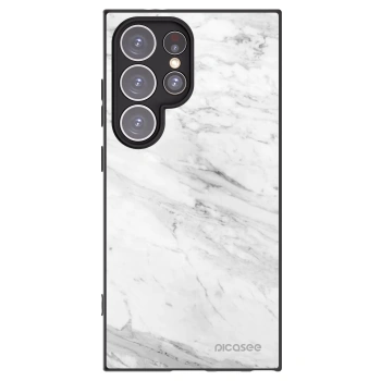 Picasee silikonový černý obal pro Samsung Galaxy S24 Ultra S928B 5G - White marble