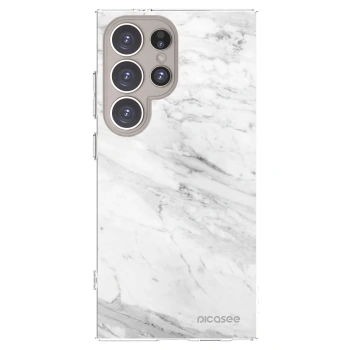 Picasee silikonový průhledný obal pro Samsung Galaxy S24 Ultra S928B 5G - White marble