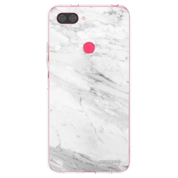 Picasee silikonový průhledný obal pro Xiaomi Mi 8 Lite - White marble